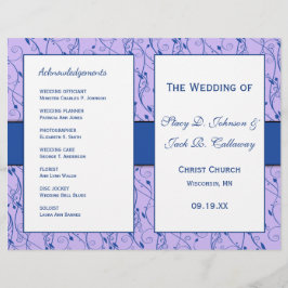 Programa de Casamento Floral Azul e Lilac