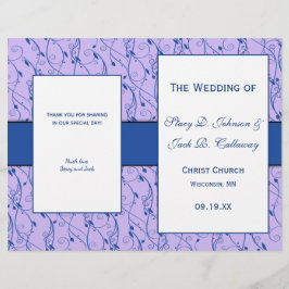 Programa de Casamento Floral Azul e Lilac