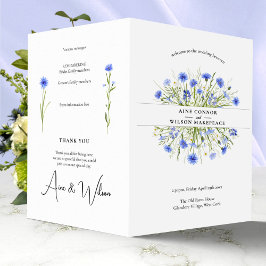Programa de Casamento Floral Azul Pálido