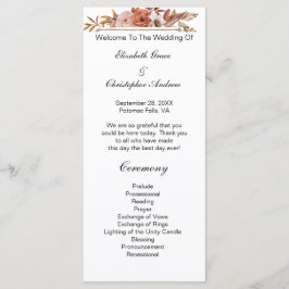 Programa de Casamento Floral Boho Terracota Ferrug
