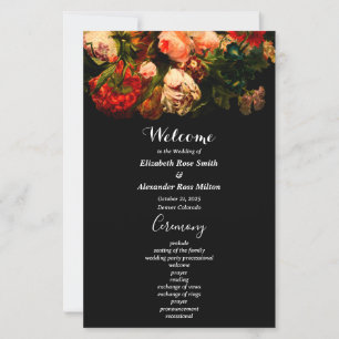 Programa de casamento floral bonito sangrento e ro