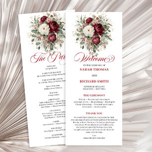 Programa de Casamento Floral Borgonha Bohemian Blu