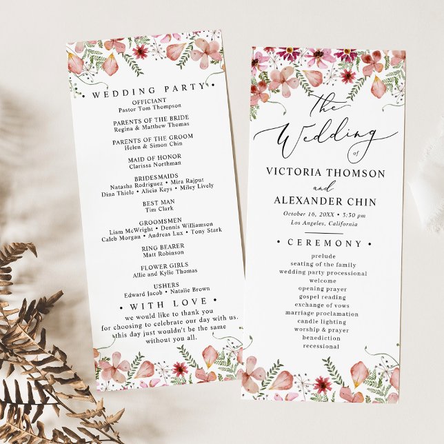 Programa de Casamento Floral Botânico Roxo (Criador carregado)