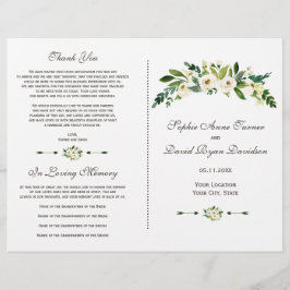Programa de Casamento Floral Branco Elegante
