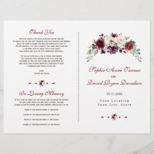 Programa de Casamento Floral da Borgonha Elegante