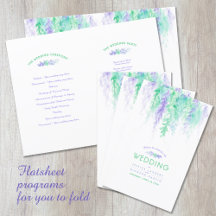 Programa de casamento floral da vinha verde de aqu