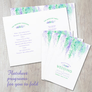 Programa de casamento floral da vinha verde de aqu
