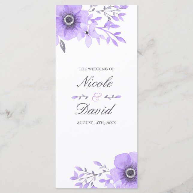 Programa de Casamento Floral das Cinzas e das Mola (Frente)