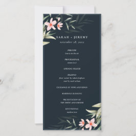 Programa de Casamento Floral de Blush Greenery Mar