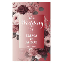 Programa de Casamento Floral de Borgonha Rosa-Cinz