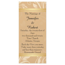 Programa de Casamento Floral de Bronze Moderno