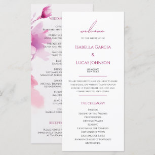Programa de Casamento Floral de Cor-de-Água Rosa