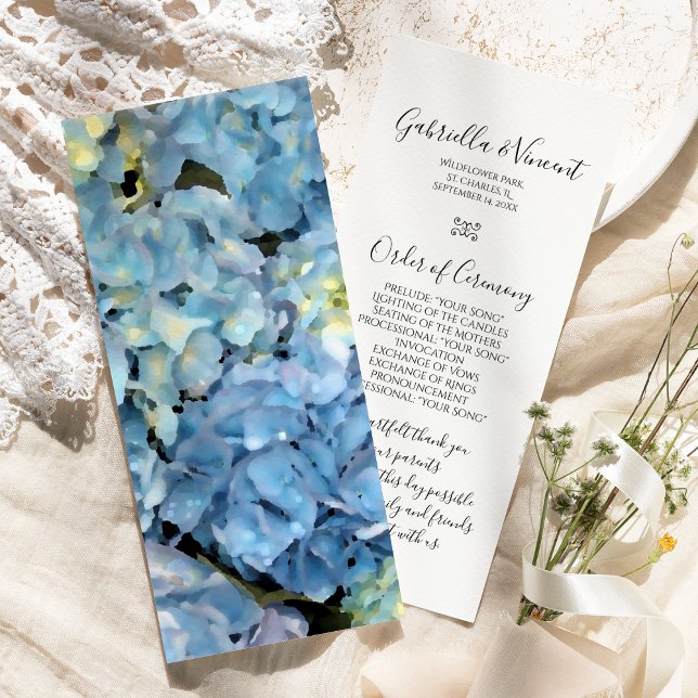 Programa de Casamento Floral de Hydrangea Azul (Criador carregado)