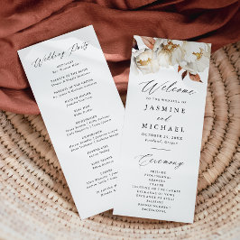 Programa de Casamento Floral de Outono Rústico
