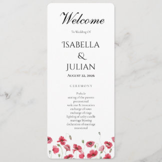 Programa de Casamento Floral de Papoula e Lavanda