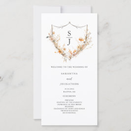 Programa de Casamento Floral de Peach Wildflower