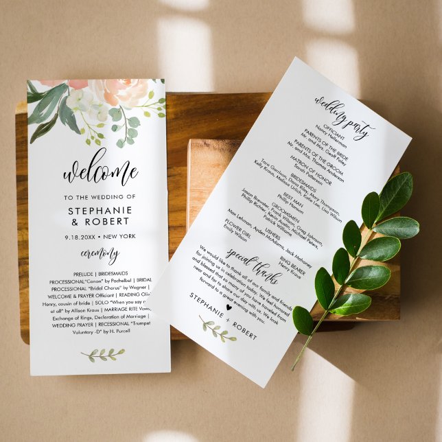 Programa de Casamento Floral de Pêssego CORA (Criador carregado)