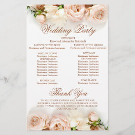 Programa de Casamento Floral de Rosas Botânicos El