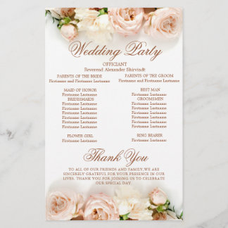 Programa de Casamento Floral de Rosas Botânicos El