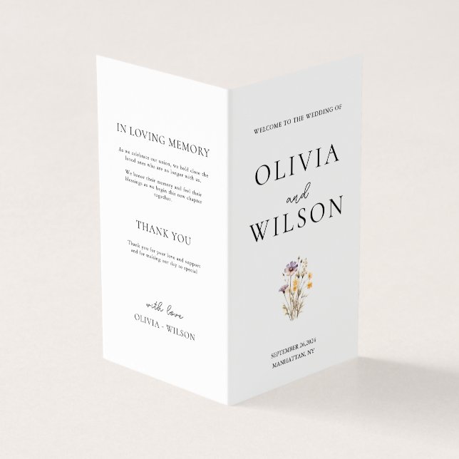 Programa de Casamento Floral de Roxo Claro Elegant (Exterior)
