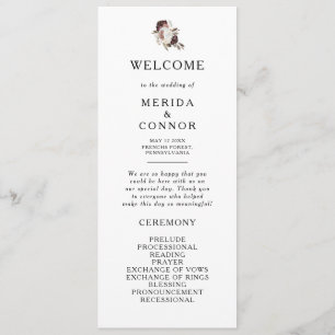 Programa de Casamento Floral do Burgundy Boho