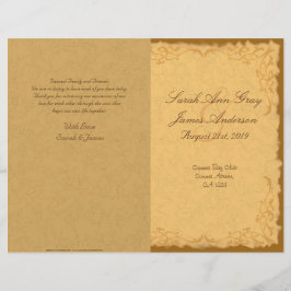 Programa de casamento floral do país rustico da Vi