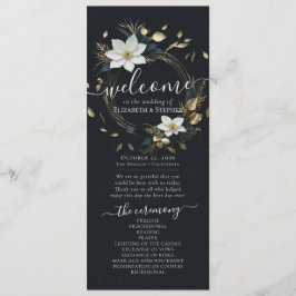 Programa de Casamento Floral Dourado de Pé-Azul Pr