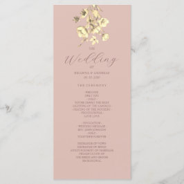 Programa de Casamento Floral Dourado Rosa