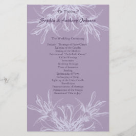 Programa de Casamento Floral Dusty Purple