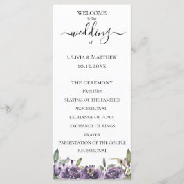 Programa de Casamento Floral em Aquarela Botânica