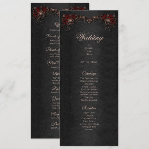 Programa de Casamento Floral Gótico Elegante de Ha