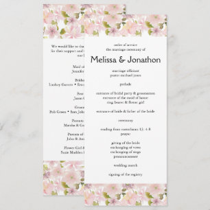 Programa de Casamento Floral Magnolia, Blush, cor-