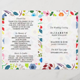 Programa de Casamento Floral Moderno Boho Chic