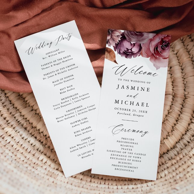 Programa de Casamento Floral Outono Rústico Marsal (Criador carregado)