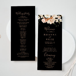 Programa de Casamento Floral Real Formal Negro