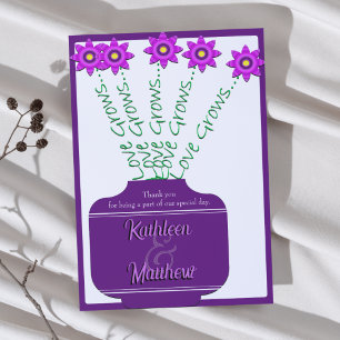 Programa de Casamento Floral Roxo "Amor Cresce"