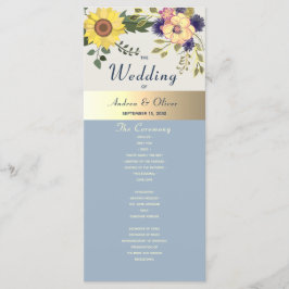Programa de Casamento Floral Rustic Watercolor