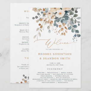 Programa de Casamento Floral Terrestre Suave Muted