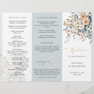 Programa de Casamento Floral Terrestre Suave Muted