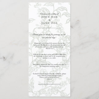 Programa de Casamento Floral Verde