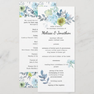 Programa de Casamento Floral Verde Amarelo Claro A