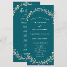 Programa de Casamento Floral Verde Azul