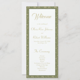 Programa de Casamento Floral Verde Botânico Elegan