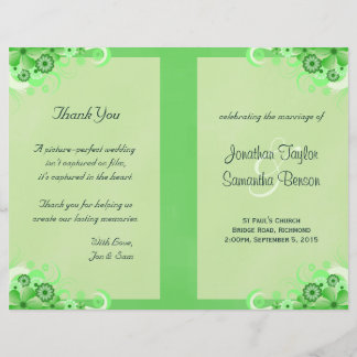 Programa de Casamento Floral Verde Claro