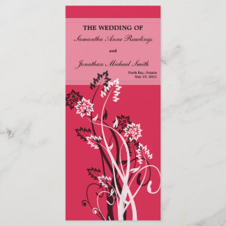 Programa de Casamento Floral Vermelho Profundo