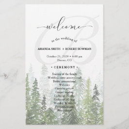 Programa de Casamento Florestal de Pine Woods de W