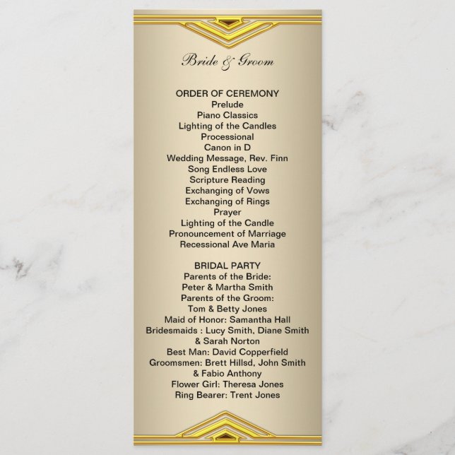 Programa de Casamento Formal Longo (Frente)
