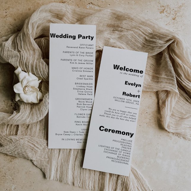Programa de Casamento Formal Minimalista Elegante (Criador carregado)