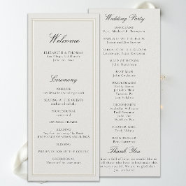 Programa de Casamento Formal Moderno Clássico em E