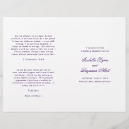 Programa de Casamento Formal Roxo Tradicional Eleg